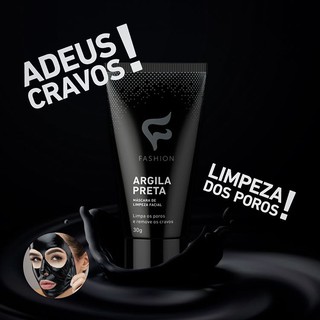 Bisnaga Argila Preta 30g - Máscara de Limpeza Facial - Argila Preta Fashion - Limpa Poros e Remove os Cravos - 01 Unidade (4)