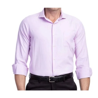 Camisa Social Lilás Masculina Premium Colombo Lisa Tamanhos 3- M e 4- G