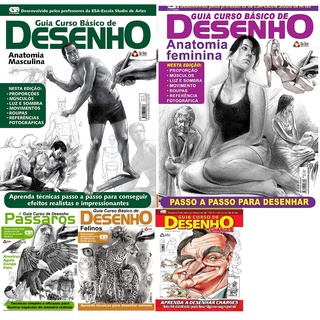 KIT C/ 5 VOLUMES - CURSO BÁSICO DE DESENHO - PASSO A PASSO