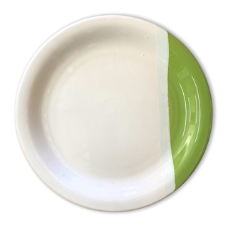 Jogo 6 Pratos Raso Jantar Em Porcelana Ceramica Branco e Colorido P/ Buffet E Restaurante 25 cm - Prato Refeição Self Serveci (7)