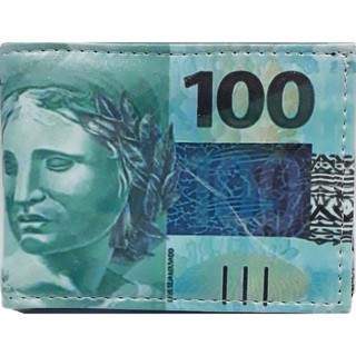Carteira Notas de Dinheiro 100 Reais Porta Cartões E Documentos