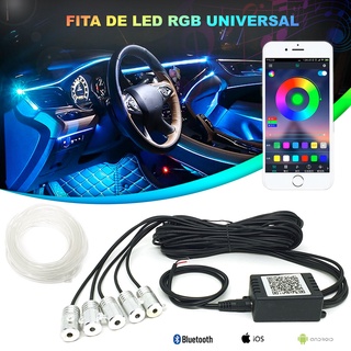 Fita Fibra Optica Led Interna RGB 64 Cores App Neon Painel Carro Tunning Range Rover