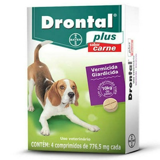 Drontal Plus Carne Caes 10kg Vermifugo 4 comprimidos Bayer