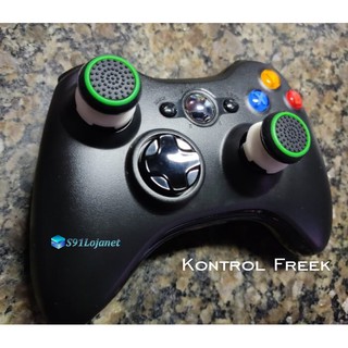 Kontrol Freek Analogico Controle Xbox 360 FPS Shooter Tiro Extensor Protetor Branco Bola Verde
