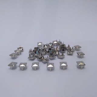 Spikes tachinha pirâmide prata 06mm 100 unidades - customização (1)