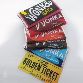 ATACADO PROMOÇÃO 5X Barra de chocolate A Fantástica Fabrica de Chocolates personalizada Willy Wonka Bar Bilhete dourado Pronta entrega