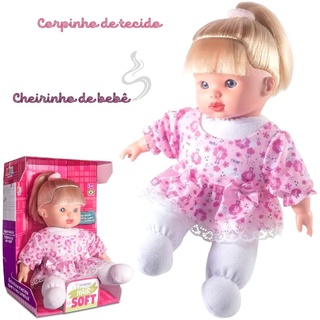 Boneca Bebê Hair Soft Neném 28 Cm Menina Super Macia
