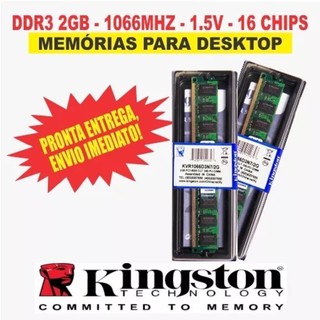 Memória Kingston DDR3 2GB 1066 Mhz Desktop 16 Chips