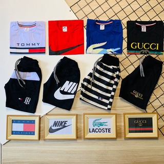 Kit 4 Conjuntos Camiseta e Bermuda Nike, TH Hlfgr, Gucci e Lacoste