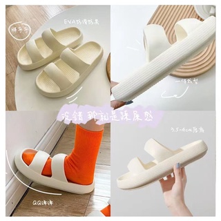 Thick soled slippers High heeled slippers EVA slippers Platform Slippers Women's Home Summer Non-Slip Couple's Double-Strap Indoor Bathroom Bath Home Slippers Men's Summer (6)