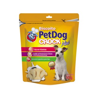 Biscoito Pet Dog Crock Mini 500g alimento cao