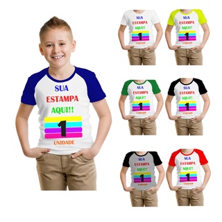 Camiseta Personalizada Infantil sua Estampa Foto Logo