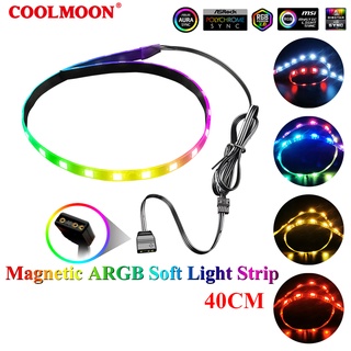 Coolmoon PC RGB DIY Barra De Claro Magnética 5v 3pin Aura Sync Argb Light Strip 40cm RGB ligh Bar