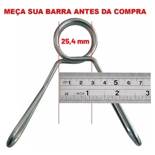 Kit 10 Presilhas Grampo Barra Musculação Academia Anilhas 25,4mm