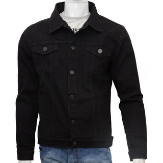 Jaqueta Jeans Masculina Premium Fit Preta Black Com 6 Bolsos (4)