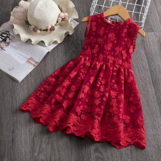 Wfrv Vestido Baby Girls Summer Birthday Party Dress Christmas Red tutu (1)