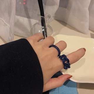 [AORE] 2Pcs/set Anel de resina joias estilo coreano conjunto de anéis de moda para mulheres (4)