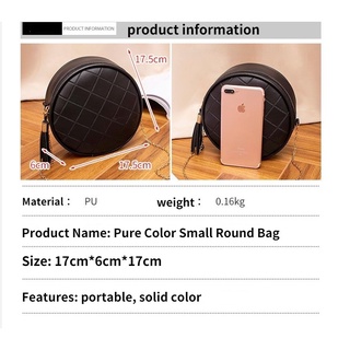 Pure color pu women's small round bag (4)
