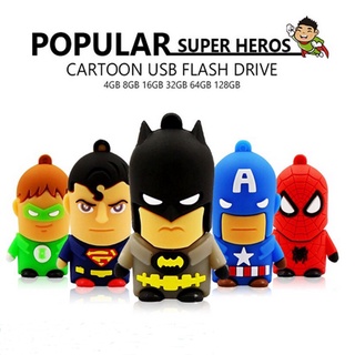 Cool USB2 0 Superman/Homem Aranha/Batman/Capitão América/Lanterna Verde Modelo 512GB-4GB