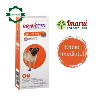Bravecto 4,5 à 10 kg Antipulgas e Carrapatos para Cães - 1 COMPRIMIDO