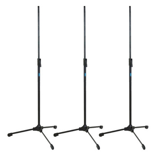 Kit 3 Suporte Pedestal Reto Para Microfone Tpr Preto Ask