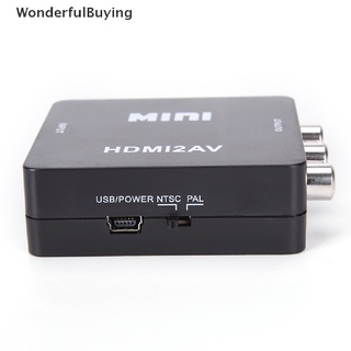 (WonderfulBuying) Adaptador HDMI Para RCA AV/CVBS HD 1080P Mini HDMI2AV Video Converter Hot (4)
