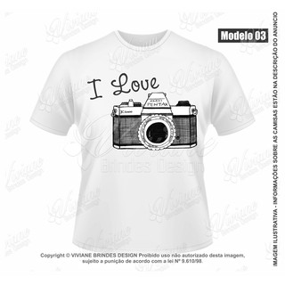 Camisa Camiseta Fotógrafo Eu amo Fotografia Profissão