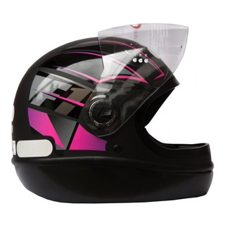 Capacete Moto Feminino Taurus Formula 1 Neo Preto Fosco Rosa C/ Selo Inmetro Lançamento (3)