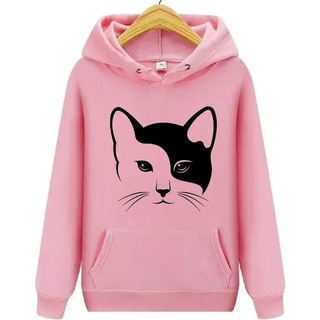 Blusa moletom canguru feminina Gato Cat Tumblr Rosa