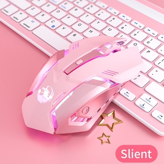 Mouse Gamer Feminino Rosa com fio Silencioso USB Mause Para Pc Laptop computador (1)