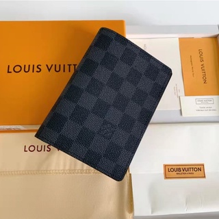 [Pronto para enviar] 100% original autêntico Louis Vuitton LV capa de passaporte preto grade MonogramM60181 com caixa