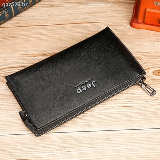 Men s Long Wallet Business Casual Clutch Simple Ultra-thin Large-capacity Zipper Foreskin Wallet Small Handbag (2)