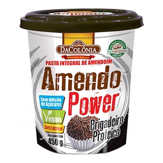 Pasta de Amendoim Integral Amendo Power Brigadeiro Proteico 450g DaColônia