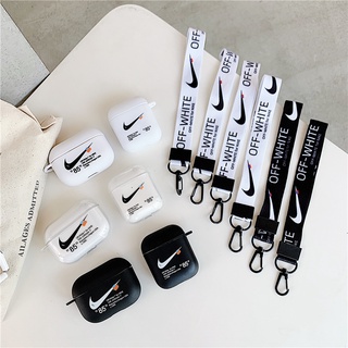 AJ With Lanyard For AirPods 3 1 2 Pro Bluetooth Headset Silicone Case Protective Cover Box