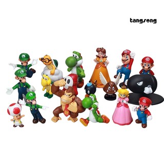 18 Peças / Conjunto Mini Boneco Super Mario Bros Luigi De Pvc / Brinquedo / Figuras / Itens De Festa