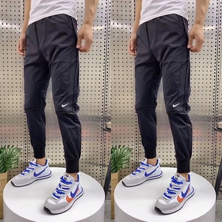Nike Quick-drying Sweatpants Men's Printing Stitching Drawstring Pants Thin Harem Pants