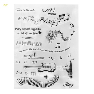 PUT Music Notes Silicone Clear Seal Stamp DIY Scrapbook Embossing Photo Album Decor