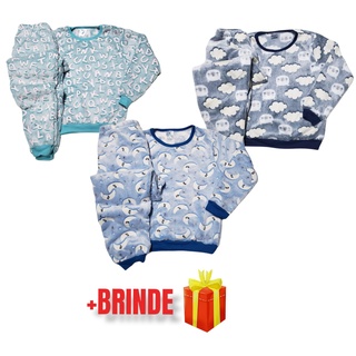 Conjunto Fleece Juvenil Masculino Inverno Tamanhos 10 a 16 Pijama Quentinho (1)