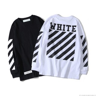 Tide brand OFF WHITE basic cordon long-sleeved T-shirt men and women loose couple OW casual cotton thin sweater