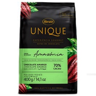 Chocolate Amargo em gotas Unique Amazônia 70% Gotas 400 g - Harald
