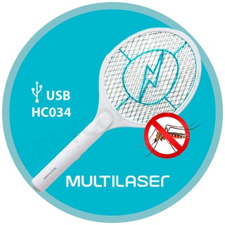 Raquete Eletrica - Original Multilaser - Recarregavel USB Mata Pernilongo Mosquito Mosca Insetos - Pronta Entrega