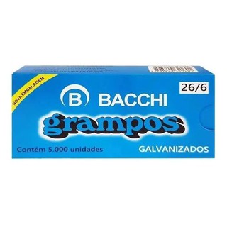 Grampo 26/6 Galvanizado - Embalagem com 5000 Grampos - Bacchi