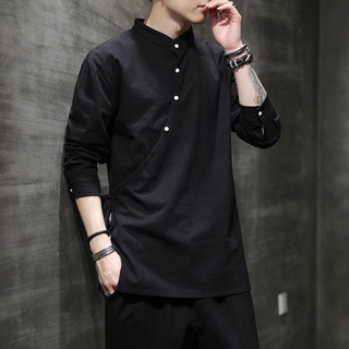 Camisa de linho masculina de estilo chinês [Huhu] (4)