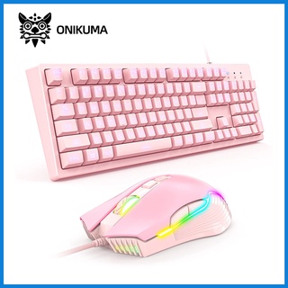 Onikuma G25 Gaming Teclado E Mouse Set Com Fio Rosa Cw905 pink 6400 Dpi Mice Ajustável Rgb Com Fio
