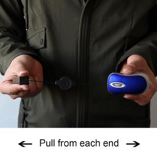 CHUYI Mini Mouse Portátil Com Cabo Retrátil USB Óptico De 1600 Dpi Para Computador (4)