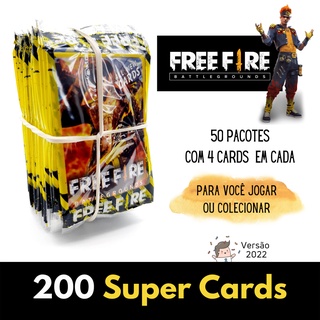 50 Pacotinhos FREE FIRE | São 200 CARDS | Novos Cards 2022