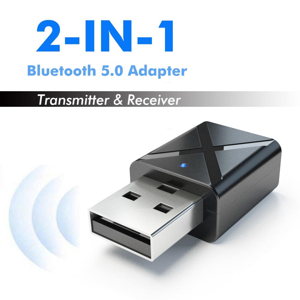 2 Em 1 Bluetooth 5.0 Transmissor Receptor Usb Aux Estéreo De 3.5mm De Áudio Música Kn320 Adaptador Bluetooth Sem Fio Para Tv Fone De Ouvido Carro