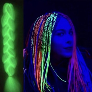 Cabelo Jumbo Neon Braid Brilha No Escuro 100gr 60cm Várias Cores Para Ficar Mais Iluminada na Sua Festa
