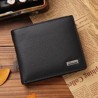 JINBAOLAI Genuine Leather Men Wallet with Coin Pocket Vintage Male Purse Function Brown Cow Leather Men Wallet with Card Holders 8041