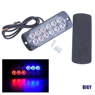 (Bigy) Lâmpada De Aviso / Claro Estroboscópica Vermelha / Azul 12 Led Para Carro / Polícia / Aviso Modelo 18-flash